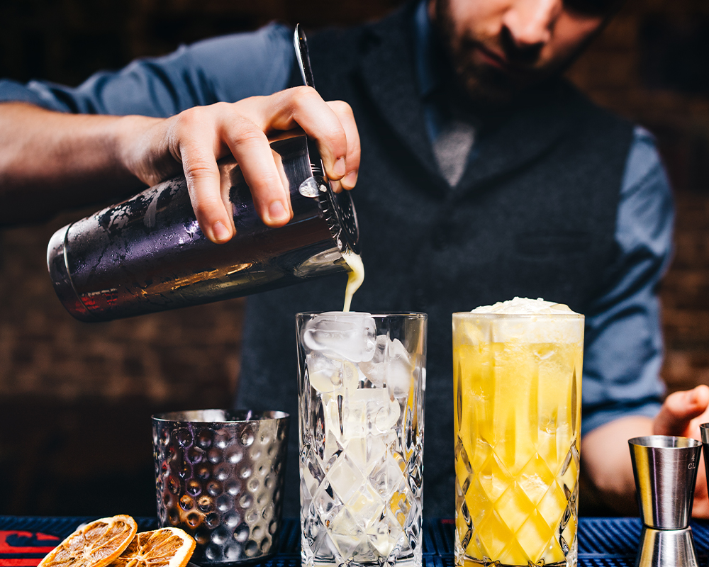 bartender serving drinks